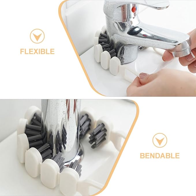 BESPORTBLE 2pcs Bendable Crevice Cleaning Brush Double-Sided Small Gap Scrub Tool Flexible Household Kitchen and Bathroom Cleaning Gadget
