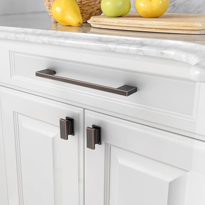 Amerdeco 10 Pack Oil Rubbed Bronze Cabinet Pulls 6.25 Inch(160MM) Hole Centers Kitchen Cabinet Handles Cabinet Hardware Kitchen Handles for Cabinets Cupboard Handles Drawer Pulls ZH0060