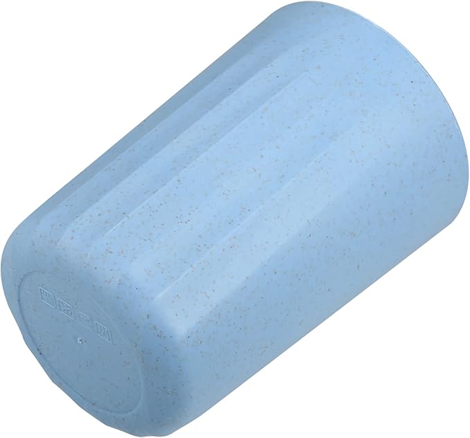 VOCOSTE 1Pc Bathroom Tumbler with Smooth Lines, Wheat Straw Cup, for Bathroom for Toothpaste Blue 4.09''x2.80''
