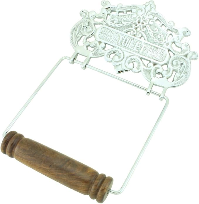 Renovators Supply Toilet Paper Holder - Antique Wall Mount Toilet Paper Holder - Sanitary Paper Holder - Vintage Bathroom Decor - Colonial Tissue Holder - Silver, Princess Crown, Pack of 1