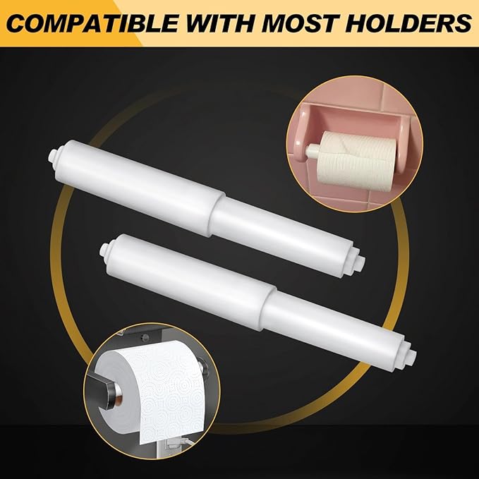 2Pack White Toilet Paper Holder Spring Loaded Roller Replacement Rod Toilet Paper Roller Spindle Replacement Rod Toilet Paper Roll Holder Toilet Paper Holder Stand