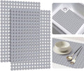 Bligli 2-Pack Kitchen Sink Mat: PVC Eco-Friendly Adjustable Sink Protector | Sink liner Pad | Dish Drying Mats, Easy to Clean & DIY Cut | 15.7 x 11.8 inch (Solid Grey)