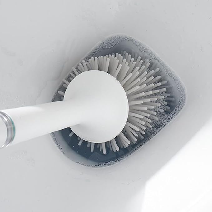 Toilet Bowl Brush and Holder | Toilet Scrubber - Long-Handle Ergonomic Attachment Scrubber Cleaning Tool Scrub-Resistant Bristles for Apartment Shower Bathroom RV Grout Restoration Sink Stone Floor