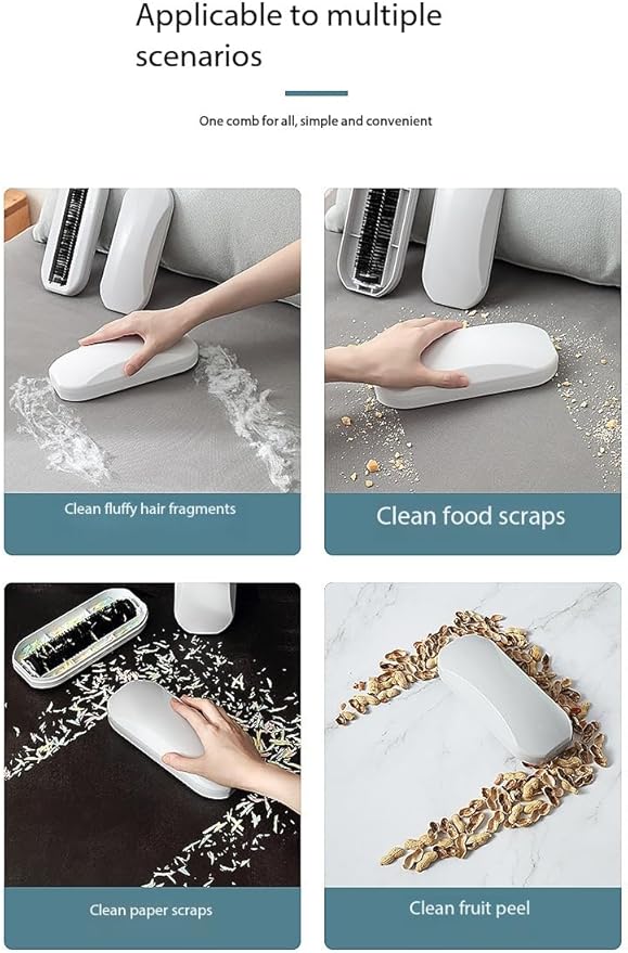 Garbage Debris Cleaning Brush, Manual Sofa Bed Sheet Brush, Hair Remover for Clothes, Hand-held Brush, Non-Electric (White)