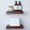 Homeforia Walnut 12 inch Floating Shelf, High End Solid Real Wood Small 12inch Floating Shelves for Wall Mounted, Dark Brown 12in Floating Shelves, Heavy Duty Bracket, 12 X 6.5 X 1.75 inches, Set of 2