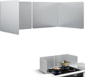 Kitchen Splash Guard 16"x12" (2 PCS) - Heavy-Duty Stainless Steel, Foldable Oil & Water Shield