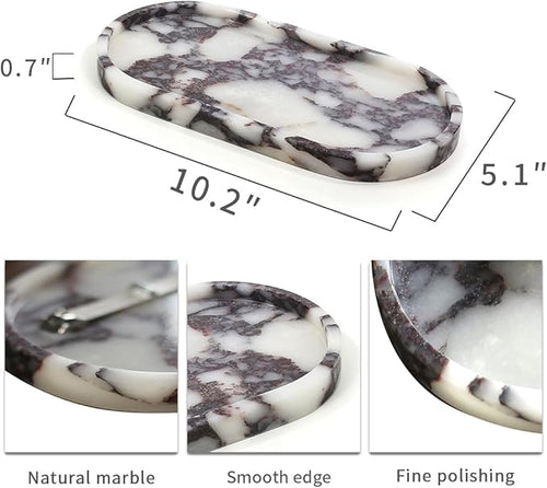 100% Natural Luxury Calaccata Viola Marble Small Hand Towel Tray Holder Organizer, Makeup Bathroom Holder