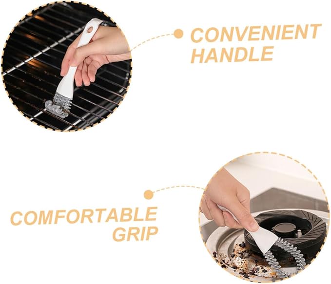 2pcs Multifunctional Kitchen Cleaning Brush Set, Soft Handheld Crevice and Grout Scrubber Brushes for Stove, Grill, and Dead Corner Deep Cleaning