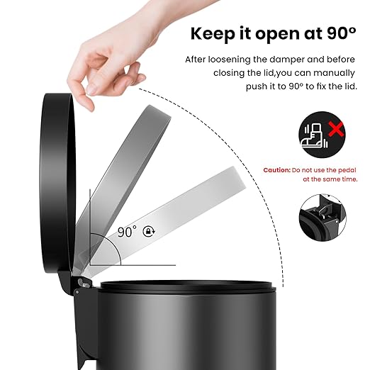 mVm Small Trash Can, 0.8 Gal Bathroom Trash can, Kitchen Compost Can Countertop Home Office (Black)