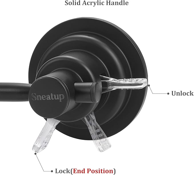 Suction Cup Extendable 17-29" Stainless Steel Towel Bar (Matte Black)