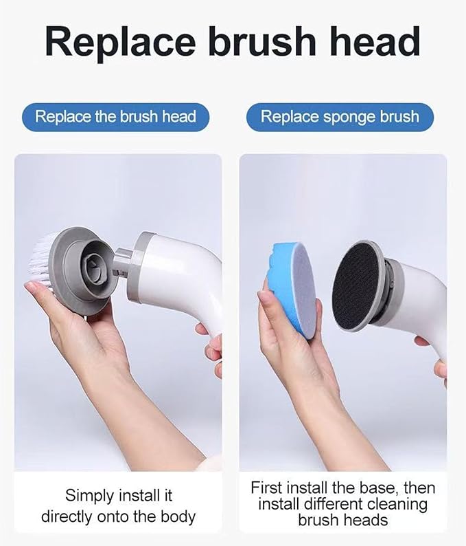 Electric Spin Scrubber, Cordless Cleaning Brush Scrubber for Home, 9 Replaceable Brush Heads 3 Speeds for Bathroom Shower Bathtub Glass Car