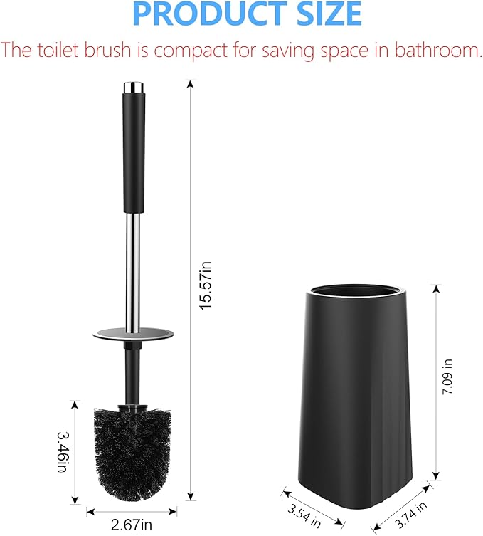 SetSail Grout Cleaner Brush with Long Handle & Compact Size Toilet Bowl Brush and Holder, V-Shaped Floor Scrub Brush Swivel Grout Brush Stiff Bristle Floor Grout Scrubber for Bathroom