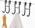 Over Shower Glass Door Hook, 304 Stainless Steel Rack Hooks, Frameless Bathroom Hanger Drilling-Free, Glue-Free Towel Hooks, 3 Pack, Black Shower Squeegee Hooks, for 0.47inch(12mm) Thickness Glass