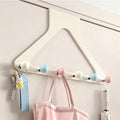 HGZBS Pastel Over Door Hooks with Damage-Free Adhesive Mount, 6 Heavy Duty Hooks 8.7 Inch Height No Drill for Coats & Robes (Macaron, Regular)