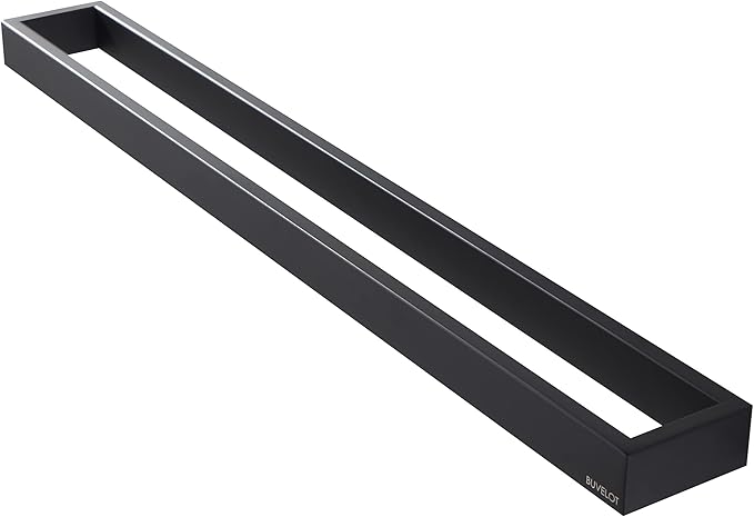 Black Towel Bar, Towel Shelf for Bathroom, Single Towel Holder 24 Inch Wall Mounted, Square Contemporary Bath Towel Rod, Matte Black, 073070-MB Ler Series