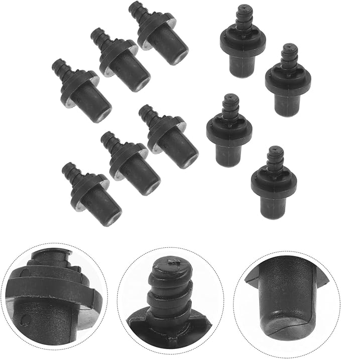 10-Piece Self-Locking Toilet Brush Head Adapter Set Screw Connector and Handle Accessories for Toilet Brush Sturdy Plastic Parts