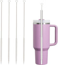 Straw Cleaner Brush for Stanley, 4Pcs Reusable Extra Long Straw Cleaning Brush for 14oz 20oz 30oz 40oz Stanley Mug, Cleaning Brush for All Plastic, Glass, Stainless and Silicone Straws