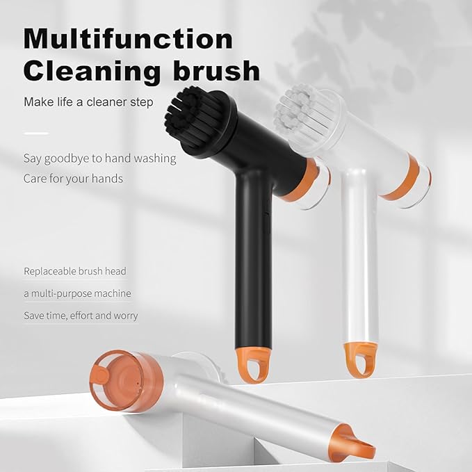 Multipurpose Electric Scrubbers 5 Interchangeable Brushes Head Cordless Rechargeable for Kitchen Bathroom Floor Grout Maintenance Multifunctional Electric Scrubbers for Home