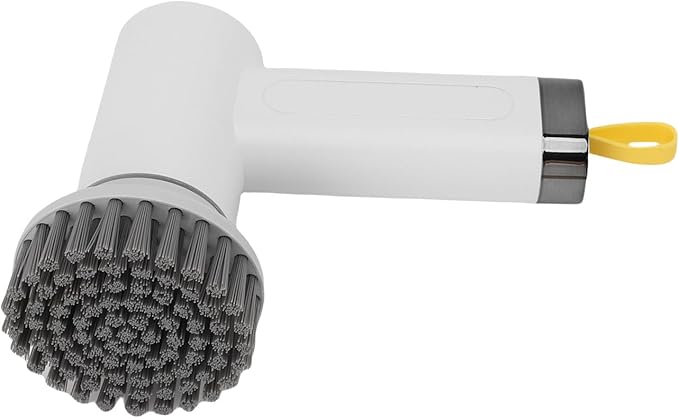 Cordless Electric Rotating Brush 2 Speeds | Effortless Bathroom Kitchen Scrubber with 3 Replaceable Heads for Tiles, Windows, and Floors | White | Fast Charging (White)