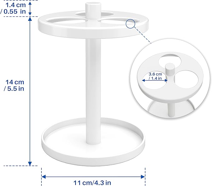 Electric Toothbrush Holder Stand for Bathroom: Stainless Steel Ventilated Organizer with Slots for Electric Toothbrushes & Razors, White