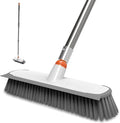 BITOPE Deck Scrub Brush with Long Handle, Heavy Duty Floor Cleaning Brush Scrubber with Stiff Bristle for Concrete Tile Patio Garage Bathroom