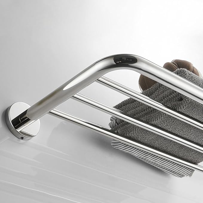 Hotel Towel Racks for Bathroom Wall Mounted, 30 Inch Towel Shelf for Bathroom, 2-Tier Bathroom Towel Rack, Polished Chrome