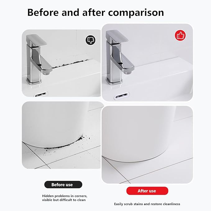 Crevice Cleaning Brush - Multipurpose Floor and Grout Cleaner Tool | Tile Crevice Scrubber for Home, Apartment, Office, Farmhouse, Living Room, Bedroom, Bathroom, Kitchen, Deep Cleaning