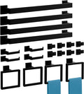 20-Pieces Matte Black Bathroom Accessories Set, 16 Inch Bath Towel Bar Set, SUS 304 Stainless Steel Bathroom Hardware Set, Towel Racks for Bathroom Wall Mounted