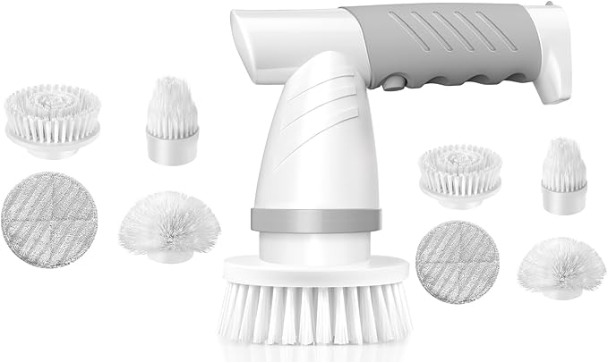 iezfix Portable Electric Spin Scrubber X01 and Cleaning Brush Attachments