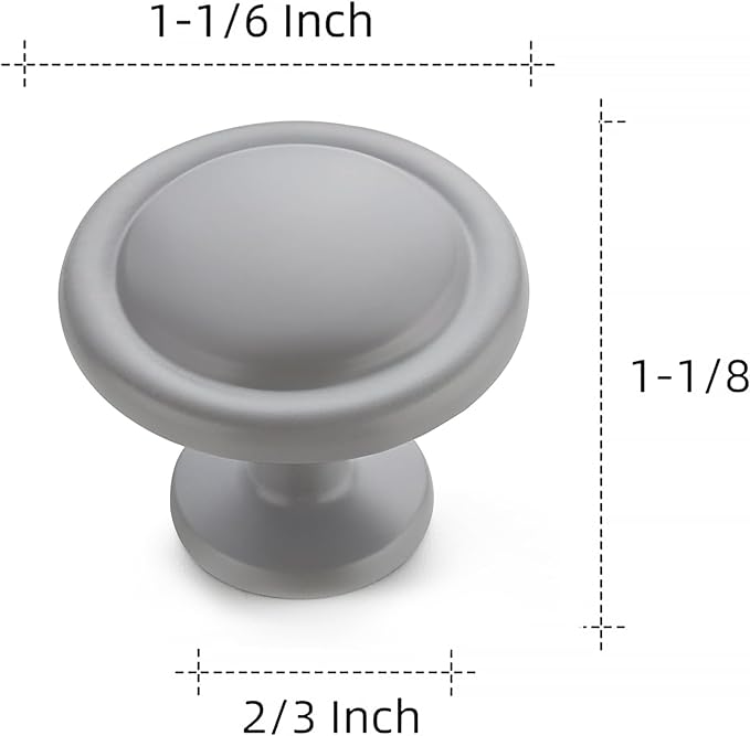 Ravinte 50 Pack 1-1/4 inch Kitchen Cabinet/Drawer/Dresser Knobs Grey Zinc Drawer Pulls/Handles