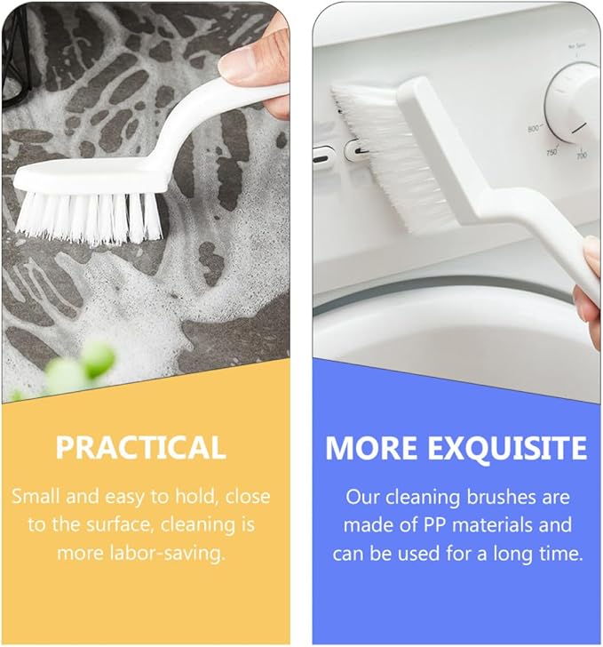 5pcs Multifunctional Kitchen Cleaning Brush Set, White Seam and Crevice Scrubbers for Window Tracks and Household Gaps, Handheld Home Cleaning Tools