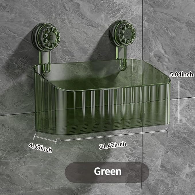 Shower Caddy, Strong Suction Shower Shelf Organizer, Bathroom Removable (Green)