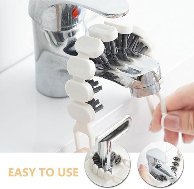 BESPORTBLE 2pcs Bendable Crevice Cleaning Brush Double-Sided Small Gap Scrub Tool Flexible Household Kitchen and Bathroom Cleaning Gadget