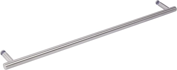 Rockwell Security Ladder Pull Single Side Towel Bar 24 Inch Brushed Nickel Finish Fits Glass Shower Doors with 1/2 Inch Hole Diameter 24 Inches Apart