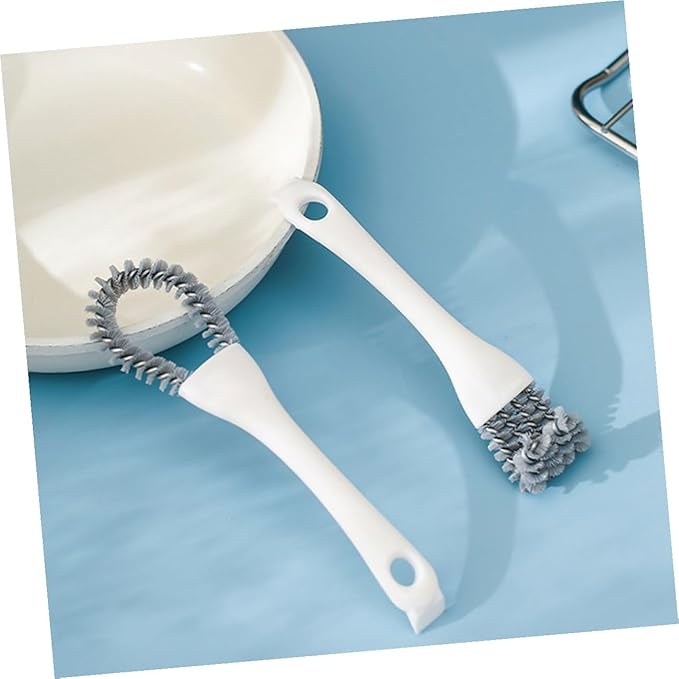 Ciieeo 2pcs Crevice Cleaning Brush Set with U-Shaped and Bent Handles Multi-Purpose Kitchen Scrub Brushes for Dead Corner and Stove Grill Cleaning Handheld
