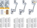 3 pack Water Filter Faucet Extender, 1080° RotatingTO FILTRATION WATER made Copper with free 24 Filter, 2 Modes 360° Swivel Faucet for Bathroom, Kitchen Sink, K Trends.(3)