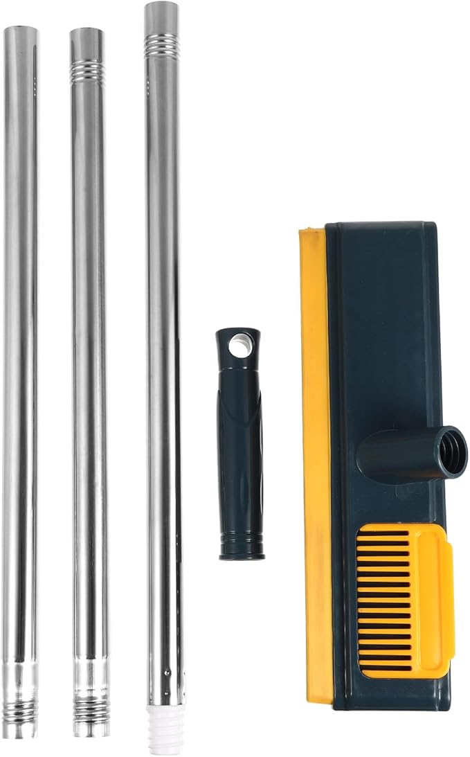 Long Handle Floor Brush with Stiff Bristles, 108cm Yellow Scrub Brush for Bathroom and Tile Cleaning, Hard Bristle Shower Floor Scrubber for Deep Corner and Grout Cleaning,