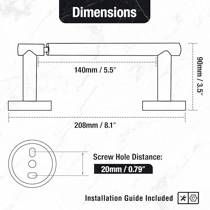 HITSLAM Chrome Toilet Paper Holder Wall Mount, Double Post Pivoting Toilet Paper Roll Holder, SUS304 Stainless Steel Toilet Tissue Holder, Modern Tissue Holder for Bathroom, Kitchen, Washroom