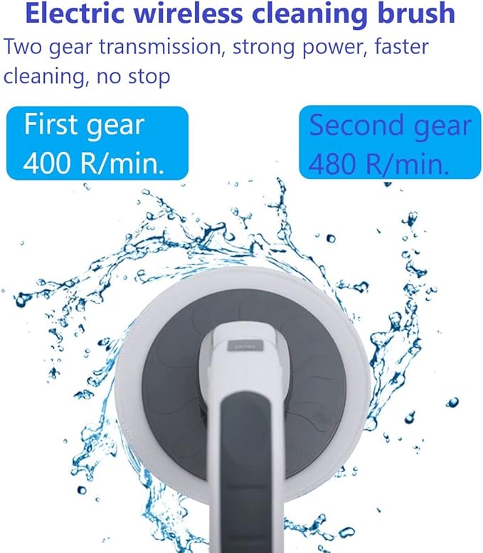 Electric Scrubber Brush for Cleaning Electric Cleaning Brush Scrubber Rechargeable Cordless Portable High Spin Scrubber Kit 4 Replaceable Cleaning Brush Heads for Cleaning Kitchen Pool Car (White)