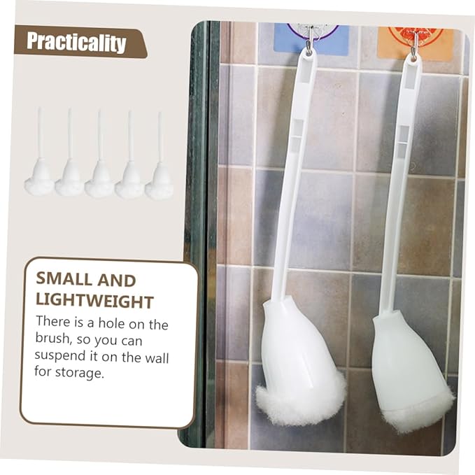 Zerodeko 5pcs Soft Bathroom Cleaning Brush for Efficient Bathtub and Toilet Cleaning Compact Design for Spaces Household Cleaners