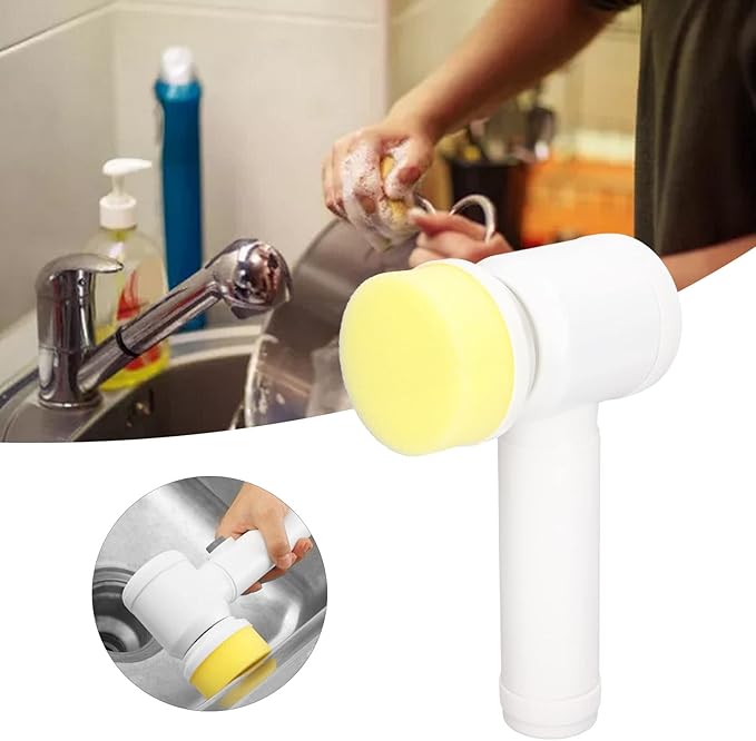 Electric Spin Scrubber, Reable Electric Cordless Cleaning Brush with 4 Brush Heads,Multifunctional Power Electric Shower Scrubber for Kitchen,Leather Sofa