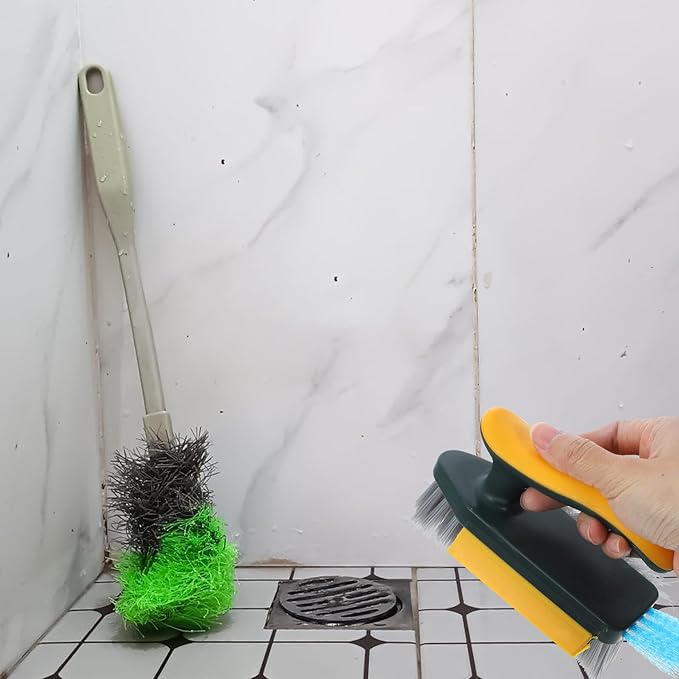 Groove Gap Cleaning Brush for Bathroom and Household, Soft Bristle Crevice Scrub Brush for Small Spaces, 1pcs Yellow-Green – Bathroom Floor, Wall Corner, and Toilet Gap Cleaner