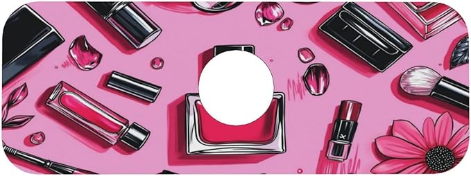 Beauty Makeup Set Pink 15" X 5.5" Kitchen Sink Splash Guard, Faucet Guard Draining Mat, Faucet Suction Pad For Kitchen Bathroom
