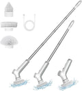 VEWIOR Electric Spin Scrubber, Cordless Cleaning Brush with 3 Adjustable Angle 2 Speeds 3 Replaceable Brush Heads for Floor Bathroom Tub Tile Kitchen Window