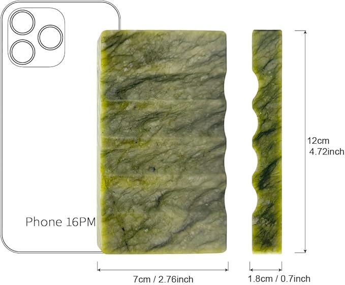 Real Marble Soap Dish for Shower - Decorative Stone Tray, Small Bar Soap Holder with Drainage | Non-Slip, Luxury Bath Room Accessories (Earth Green)