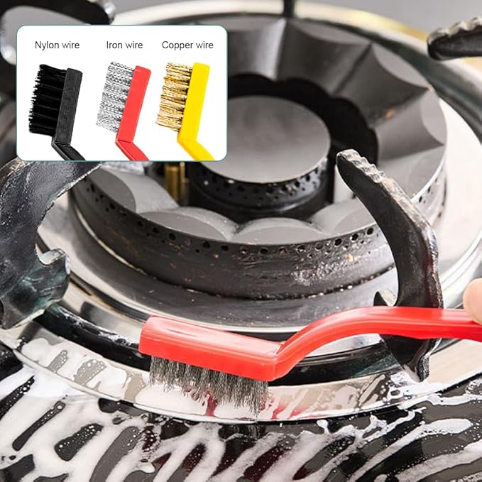 17pcs Crevice Cleaning Brush Set, Bristle Corner Cleaning Brush Set Household Use for Kitchen, Bathroom, Corner, Grout, Sink, Cup(Black)