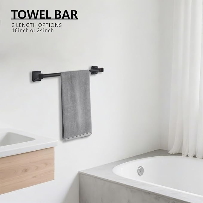 Adjustable Towel Bar, 18''to 24''Towel Racks for Bathroom Wall, Thicken Stainless Steel Bath Towel Holder for Shower, Modern Home Decor Towel Rod