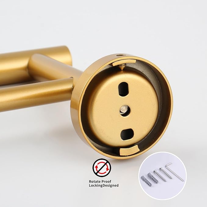 GERZWY 36-Inch Bathroom Double Towel Bar Gold Stainless Steel Towel Rack Wall Mounted Bath Towel Rod