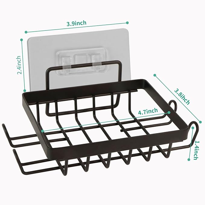 Soap Holder Self Draining Soap Dish Razor Holder for Shower Wall Not Punched Easy Clean Bar Soap Holder Fit for Bathroom, Kitchen Sink