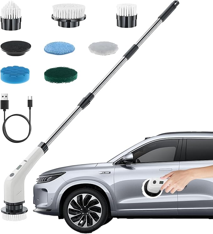 Electric Cleaning Brush - Waterproof Rotating Tool | Electric Shower Scrubber,for Home Shower Doors Kitchen Sinks Bathtubs Grout Lines Outdoor Furniture